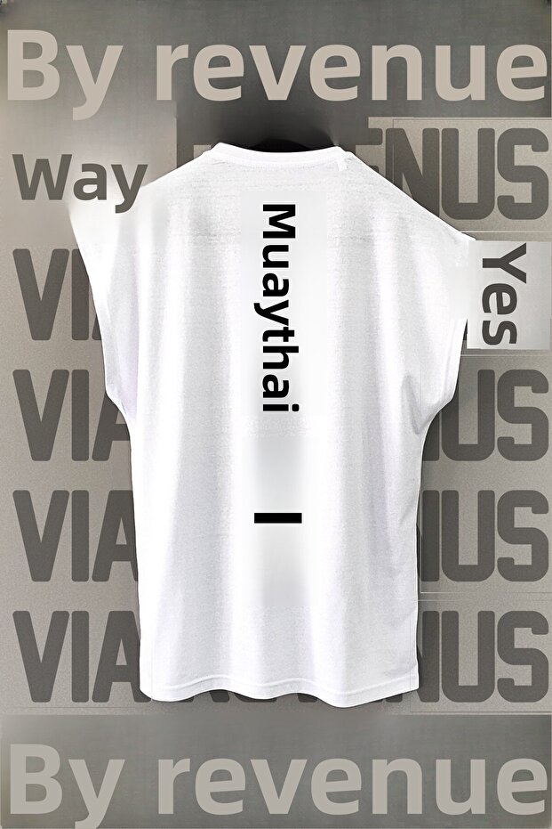 Muay Thai Printed 100% Cotton Zero Sleeve Sports Tshirt