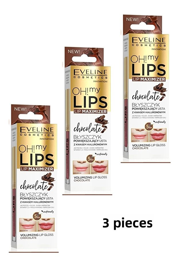 Oh! My Lips! Chocolate Lip Gloss 3 Pieces