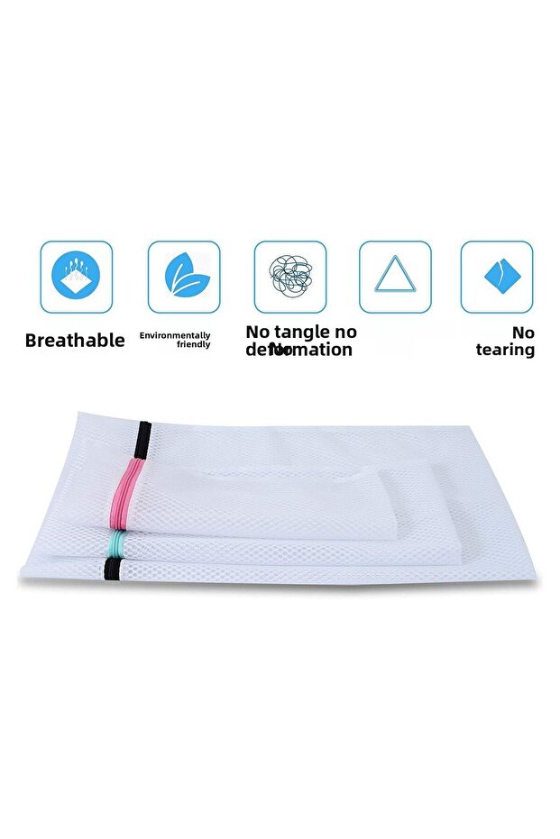 3 Pieces Large Medium and Small Size Curtain and Laundry Net Practical Magic Machine Bag - 3