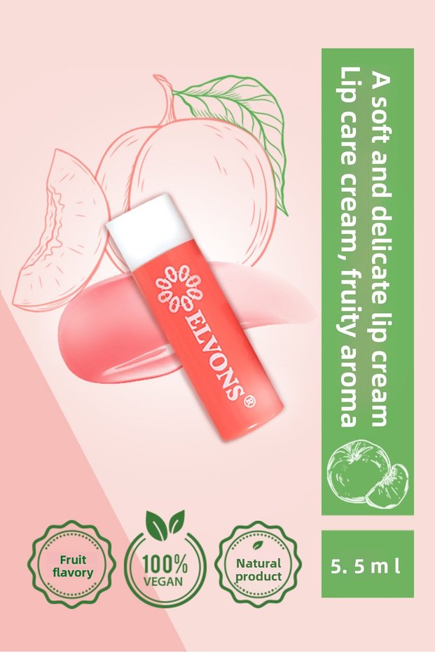 Lip Balm Lip Care Cream - Nourishing and Moisturizing - Peach (VITAMINS E & C)