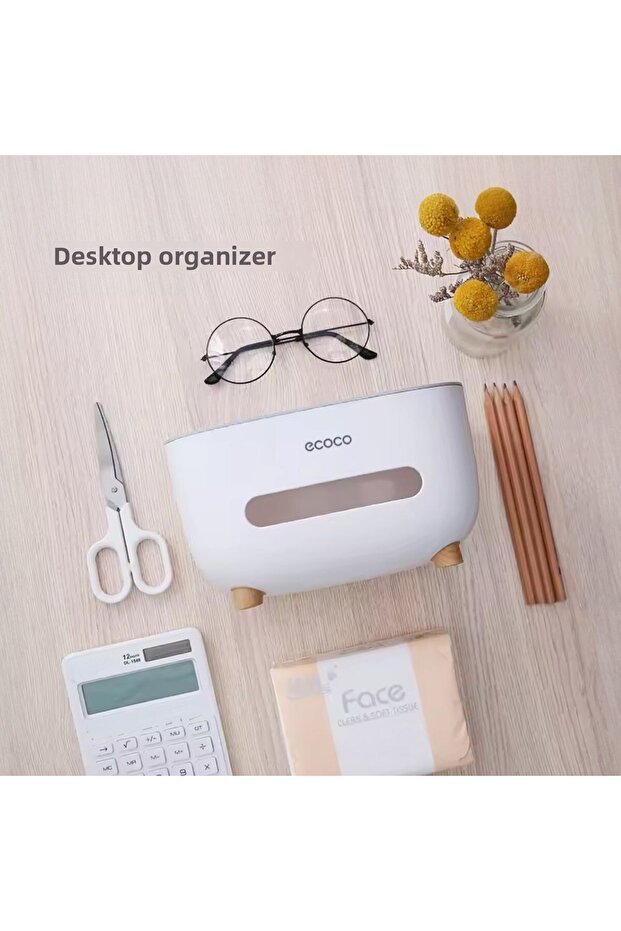 Ecoco Multi-Purpose Compartmented Napkin Holder and Storage Box - 4