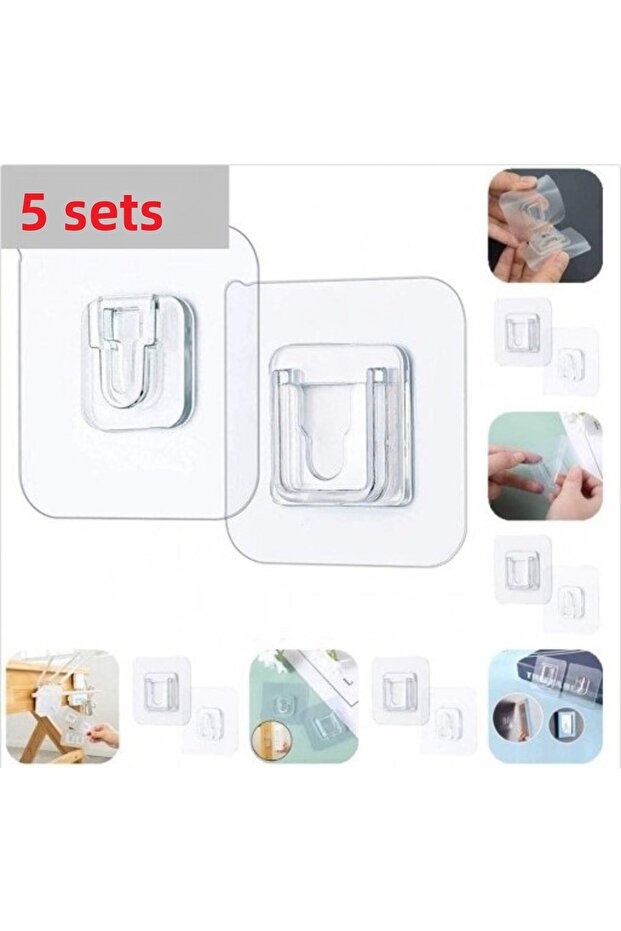 5 Set Snap Clip Item Fixing Hanger