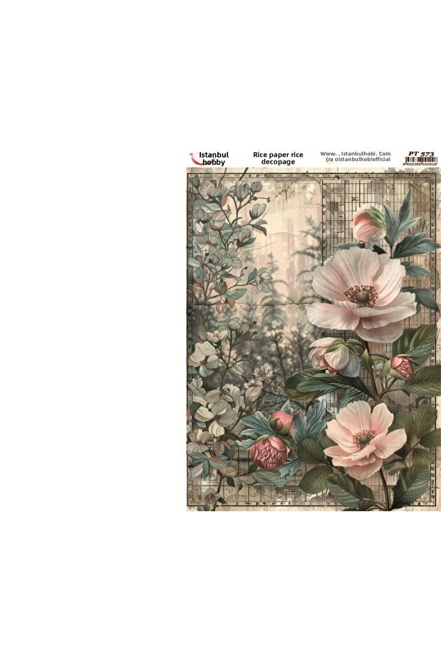 Brass Decopage Paper 30X42Cm Pt-573 Flowers
