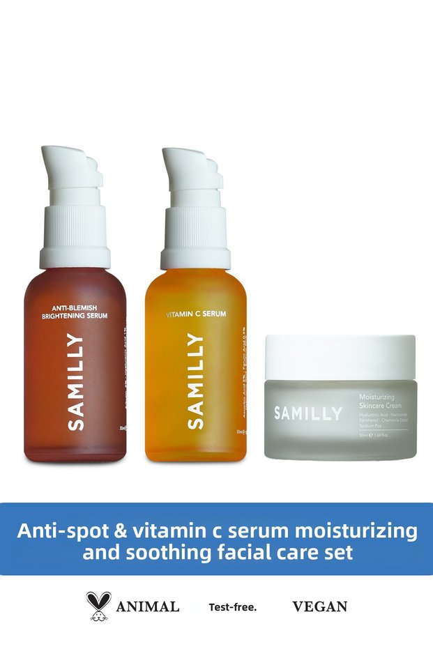 Anti-Blemish & Brightening + Arbutin – Vitamin C Serum - Moisturizing Face Care Cream Care Set