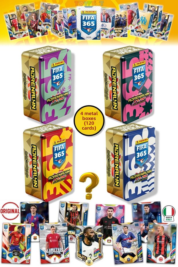 Panini Fifa 2026 Classic Metal Boxed Football Player Cards (4 Different Color Box Set Options 120 Cards)