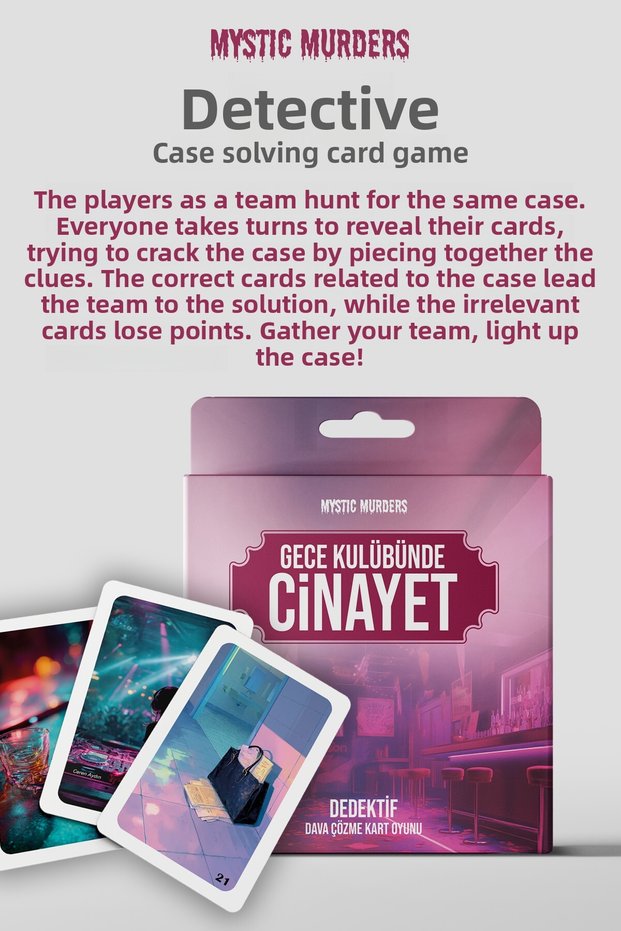 Mystic Murders Detective Card Game - Murder in the Nightclub
