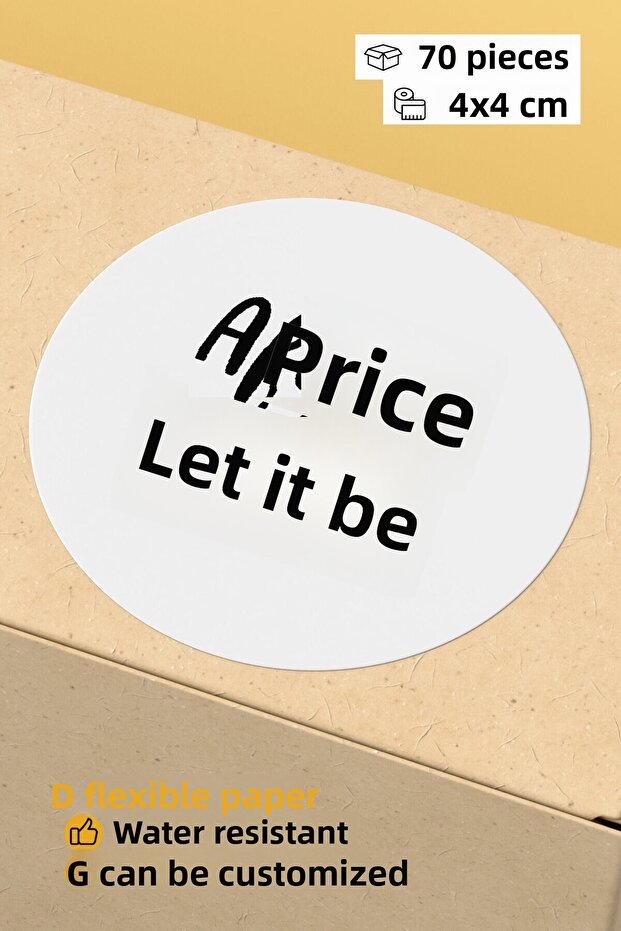 Bon Appetit Written Sticker Restaurant Food Takeout Shipping Packaging Label - 4X4Cm 70 Pieces