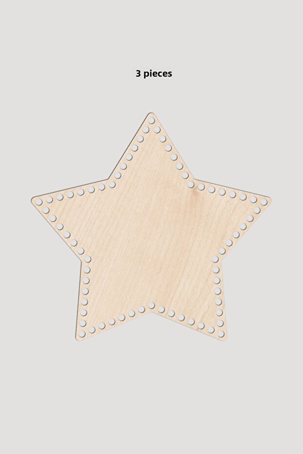 Wooden Star Basket Tray Base 30X30 cm 3 Pieces Maple 3mm