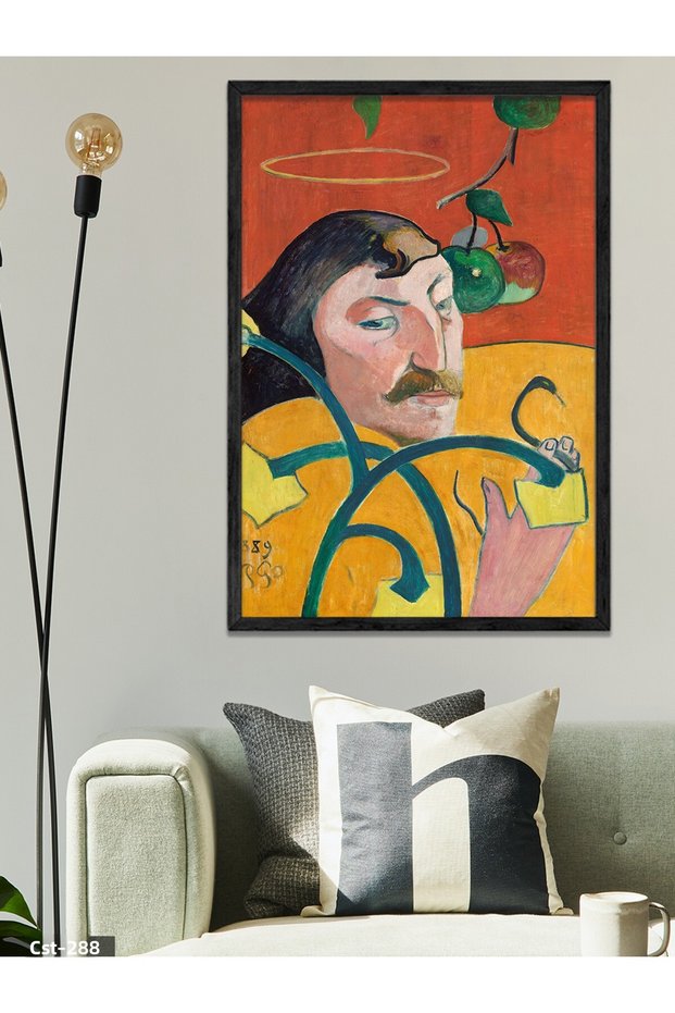 Paul Gauguin Self-Portrait with a Yellow Christ One Piece Painting with Black Wooden Frame