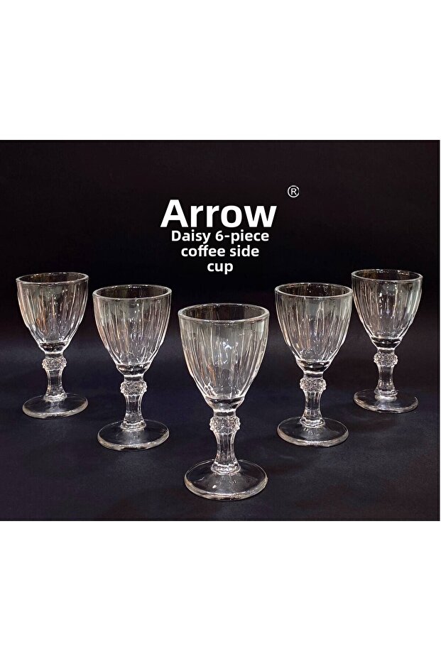 6-Piece Dai̇sy Coffee Coffee-Flavored Soft Drink Glass