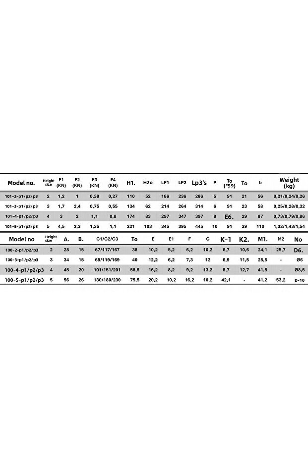 101-5-p3 horizontal laminate horizontal fastener with horizontal base 23693 - 3
