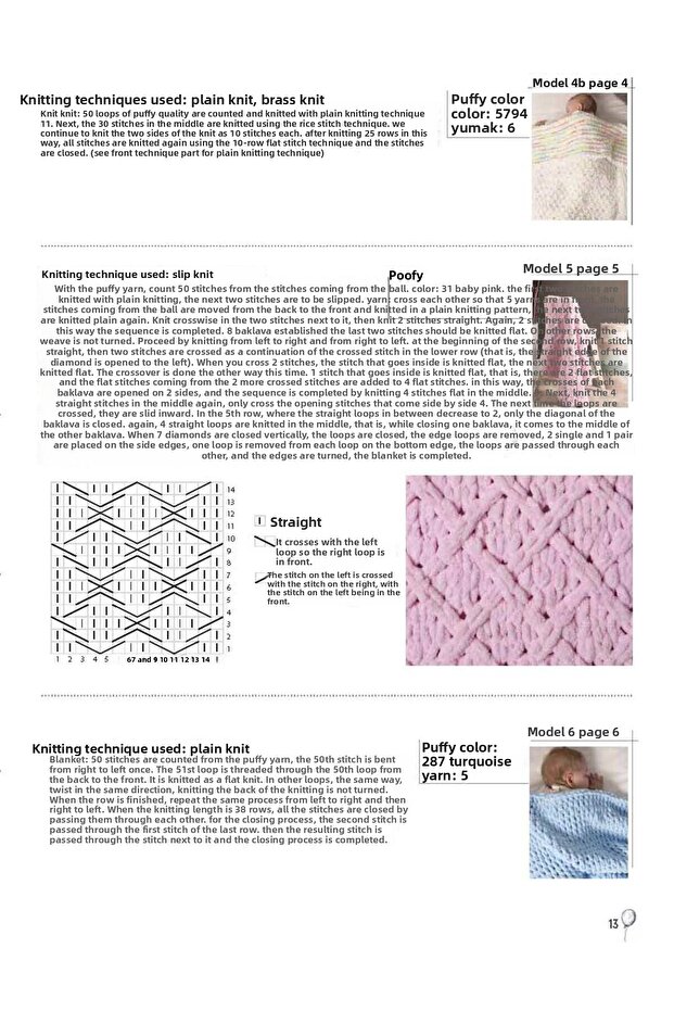 Pachet 5 100 Gr. 9 Mt. Fire de tricotat manuală umflată -360 Fire de tricotat cu degete albastru noapte - 7