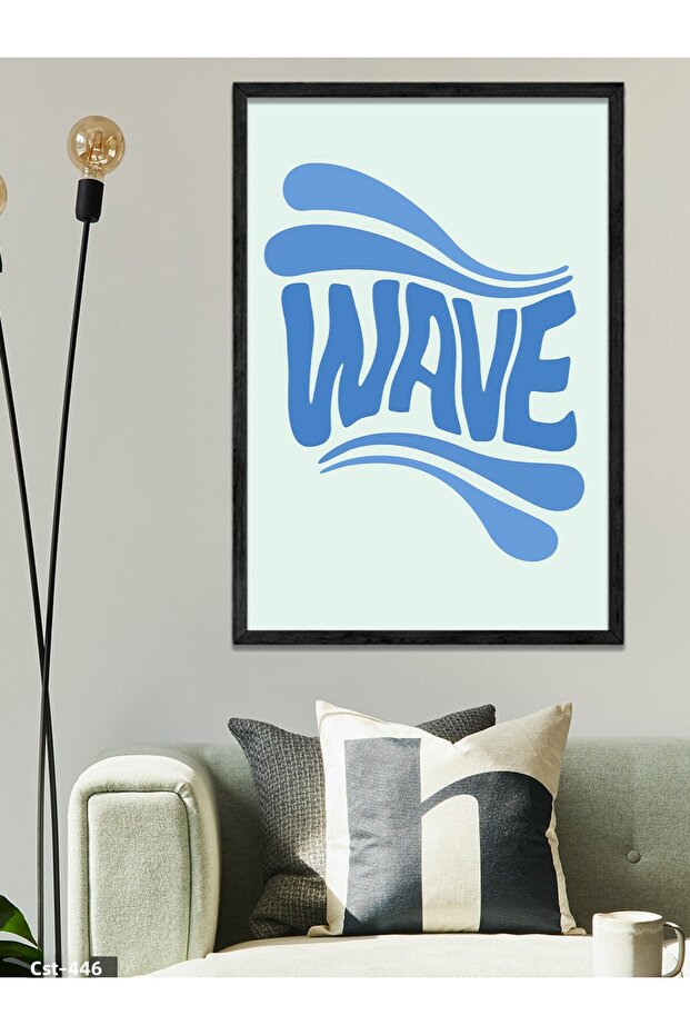 لوحة فنية من قطعة واحدة بإطار خشبي أسود من ويف