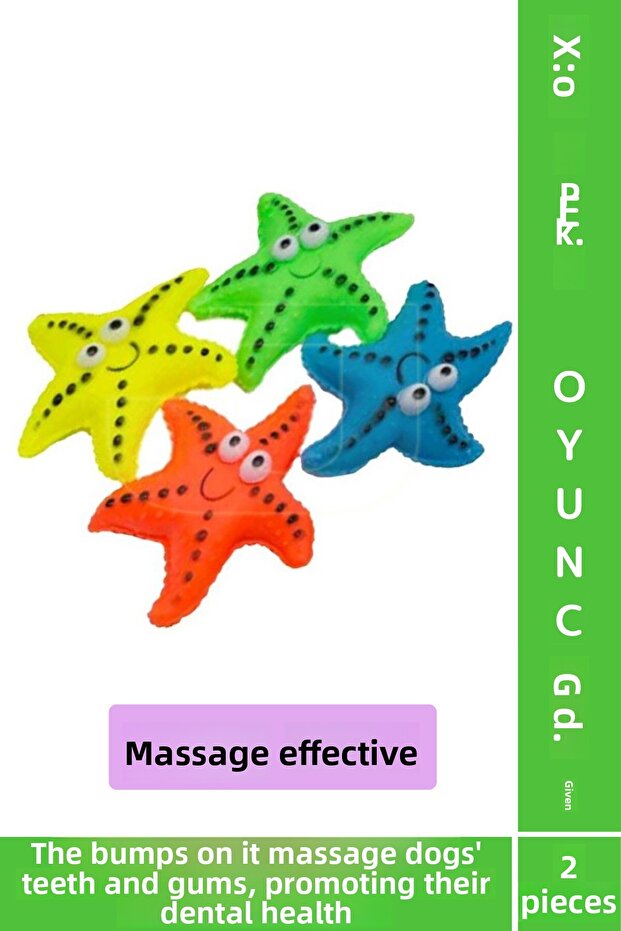 Pet Dog Teeth Cleaning Scratching Massage Engaging Starfish Figure Chew Toy 2 Pieces