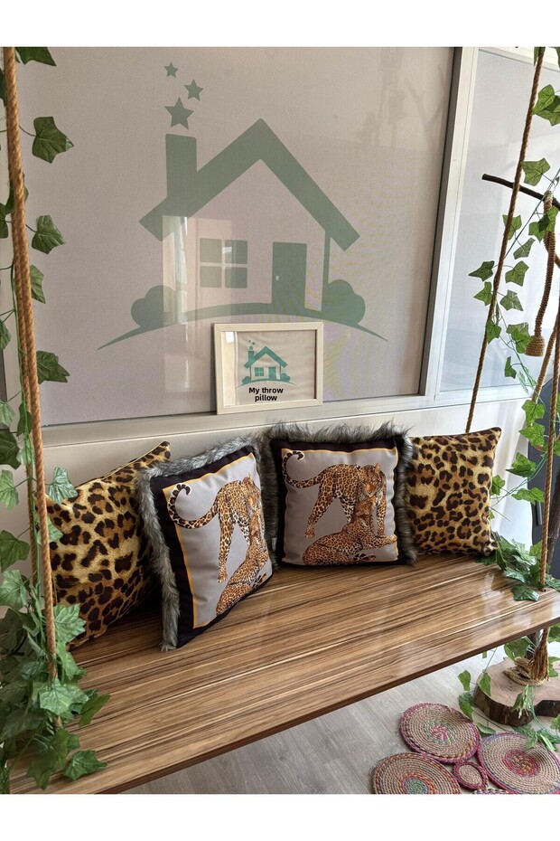 4 قطع-E970GREY-E414-نمط الفهد-مجموعة مزدوجة الجوانب-حافظة - 2