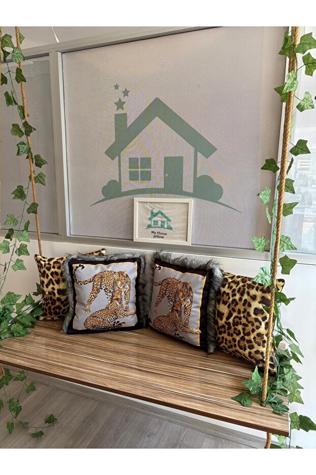 4 قطع-E970GREY-E414-نمط الفهد-مجموعة مزدوجة الجوانب-حافظة - 3