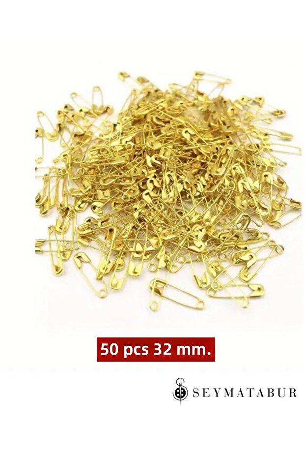 Safety Pin 32 mm 50 Pieces Gold Yellow