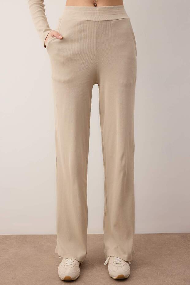 Taş Anvelop Wideleg/Geniş Paça Örme Alt-Üst Takım TWOAW26AU00030 - 3