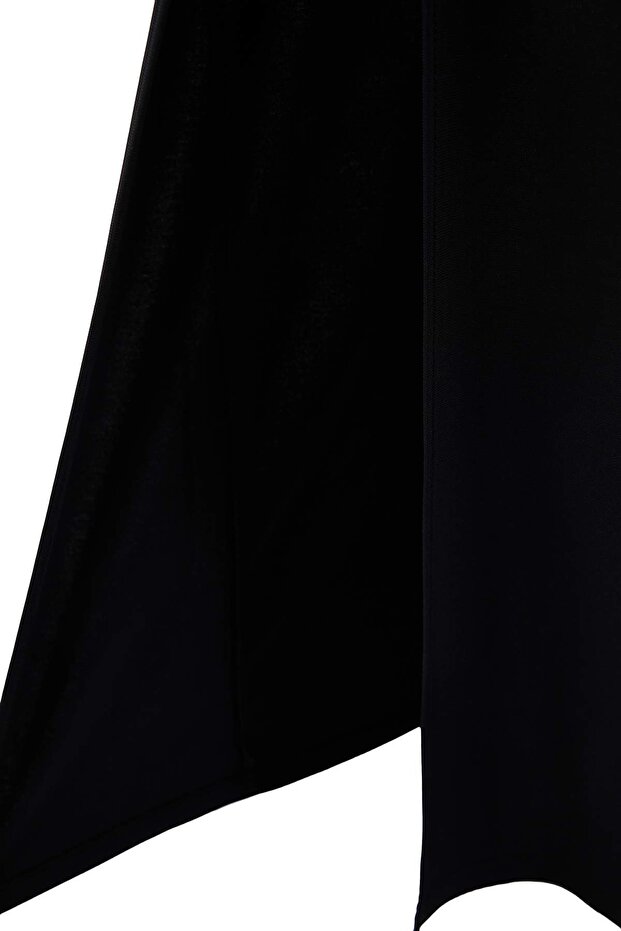 Siyah Cut Out ve Aksesuar Detaylı Örme Maxi Abiye & Mezuniyet Elbisesi TPRAW26AE00012 - 6