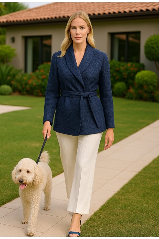 Lacivert Antik Örme Ceket - 6