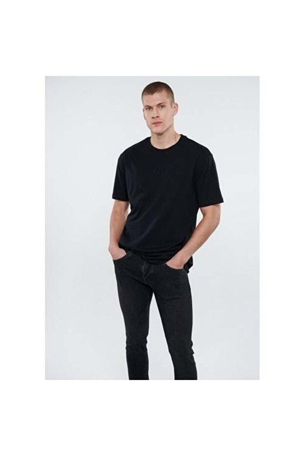 Men's Black T-Shirt with Logo Print 0610100-900