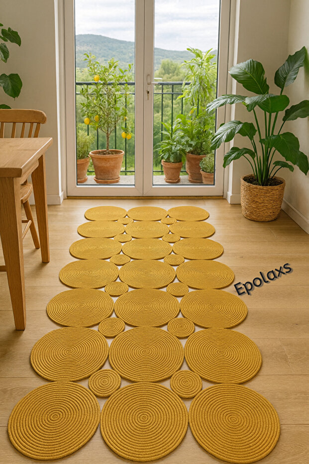 HASIR DİKDÖRTGEN JÜT HALI MODELİ - 3