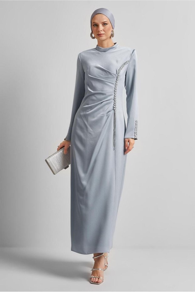 Satin Evening Dress 50516