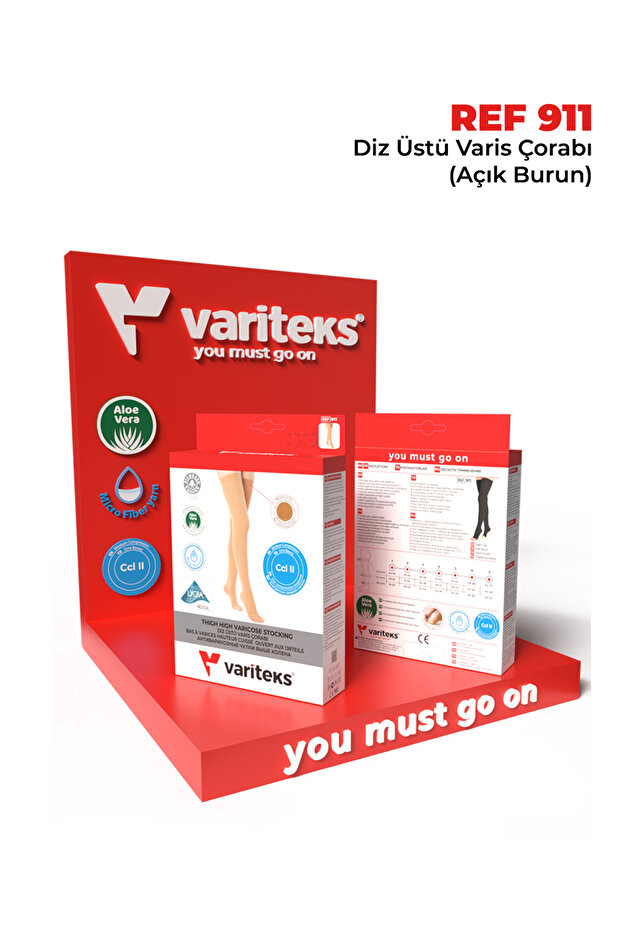 REF 911 Diz Üstü Çorabı (Açık Burun) - 4