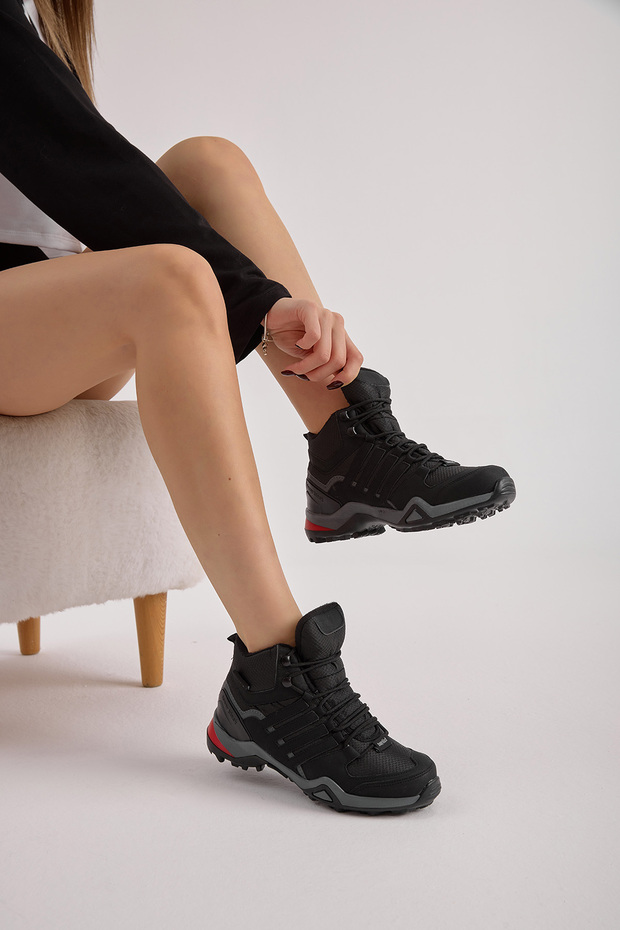 Uniszex fekete füstölt túrabakancs Tb242 - 3