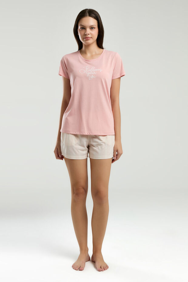 Kadın Pembe Şort Takım - 2