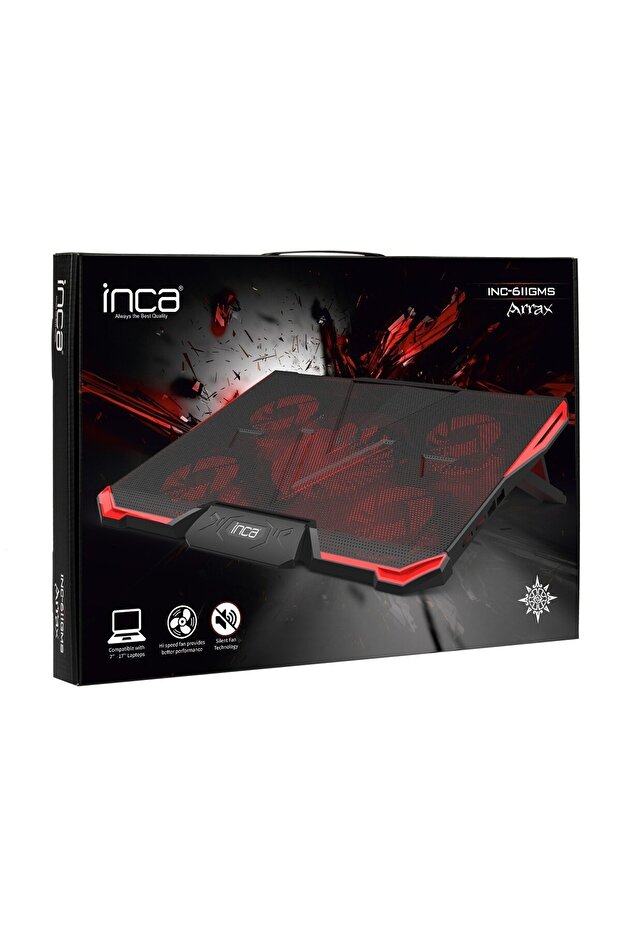 Inc-611gms 5 Adet ve Ayarlanabilen Fan Sistemi 2200 RPM 14''- 17'' Inç Ledli Notebook Soğutucu - 7