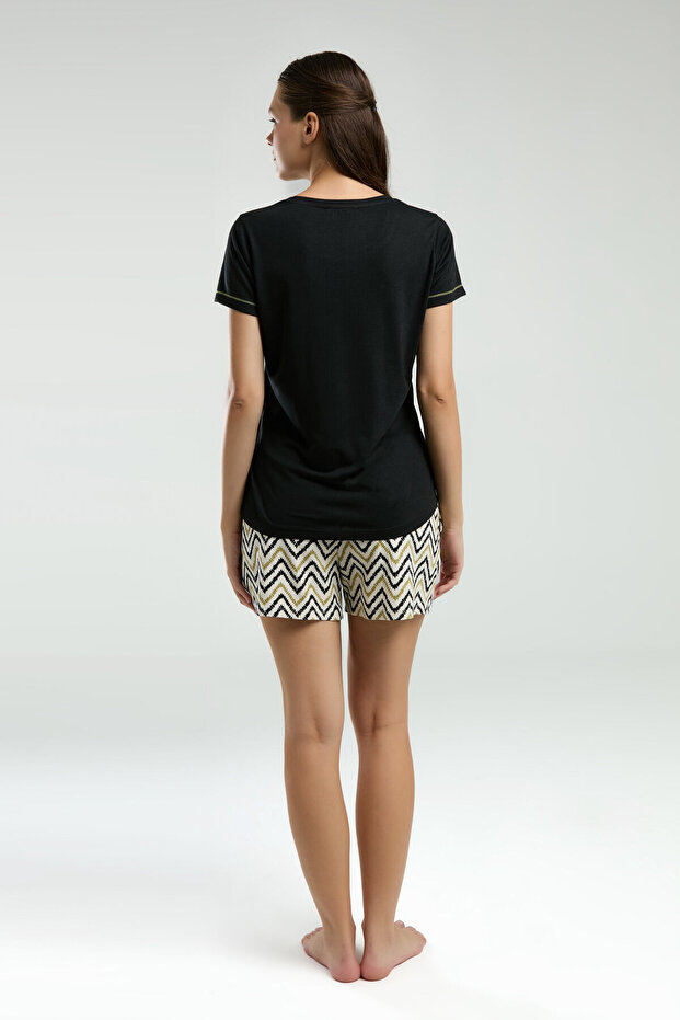 Kadın Siyah Şort Takım - 4