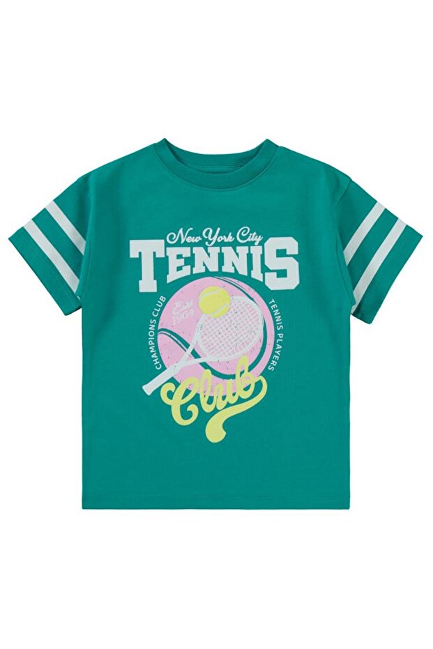 Tennis Printed T-Shirt for Ages 2-5 - Green