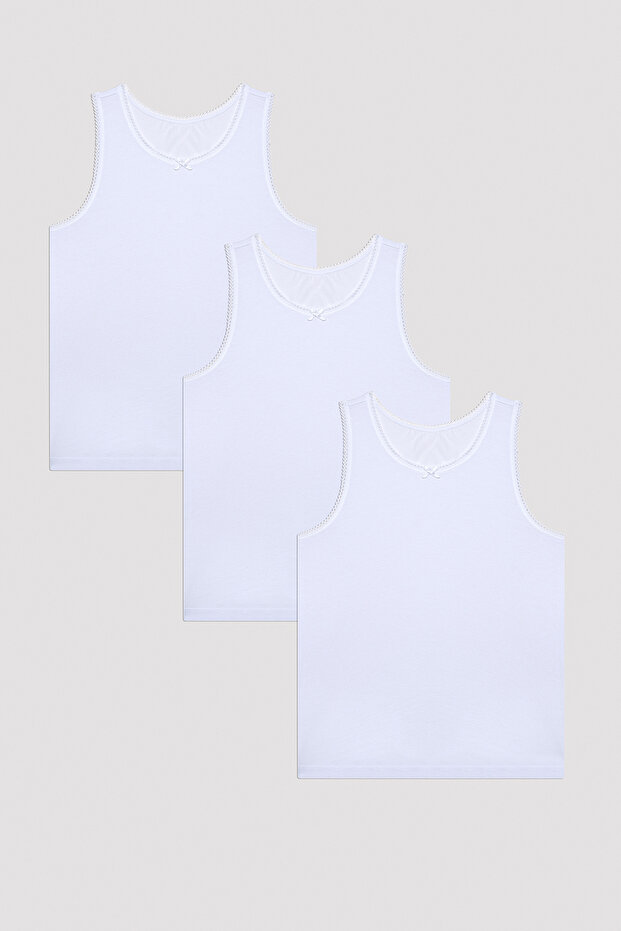 Kız Çocuk W Basic Pamuklu 3lü Çok Renkli Atlet - 1
