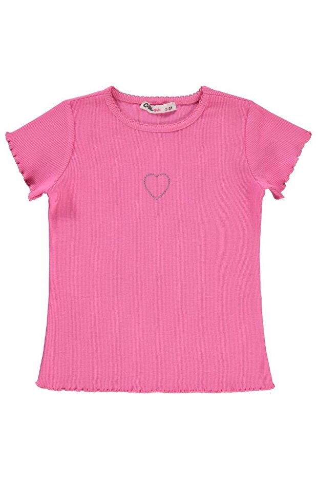 Heart Printed 2-5 Years Old T-Shirt - Fusya 4-5 Years Old