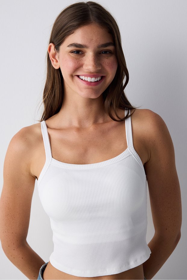 White Cupsecret Self-Padded Crop Cup Top