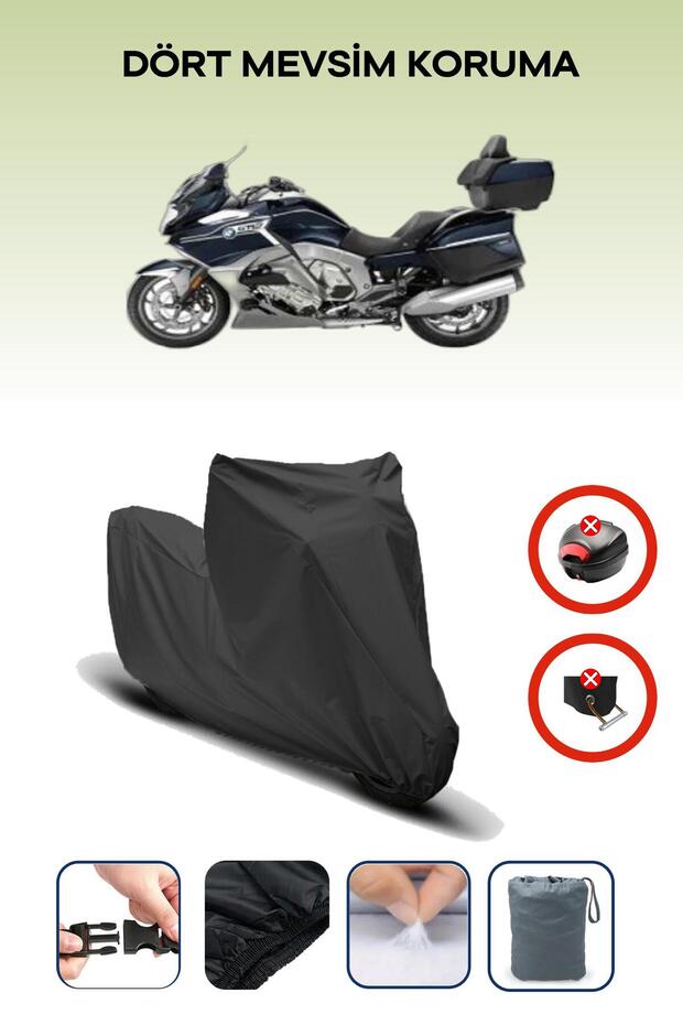Black Bmw K 1600 Gtl Motorcycle Tarpaulin Rear Bag Not Compatible