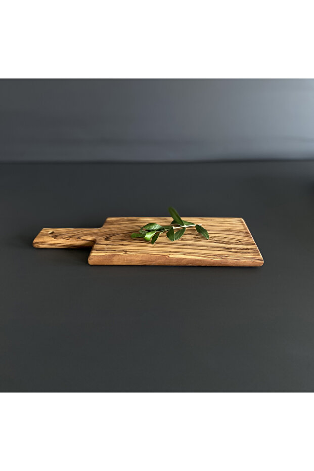 لوح تقطيع بمقبض مستطيل من خشب الزيتون صغير - 5