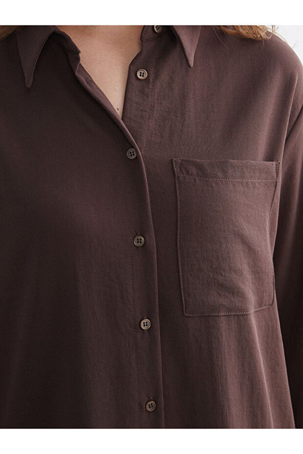 Cep Detaylı Kadın Gömlek Tunik - 3