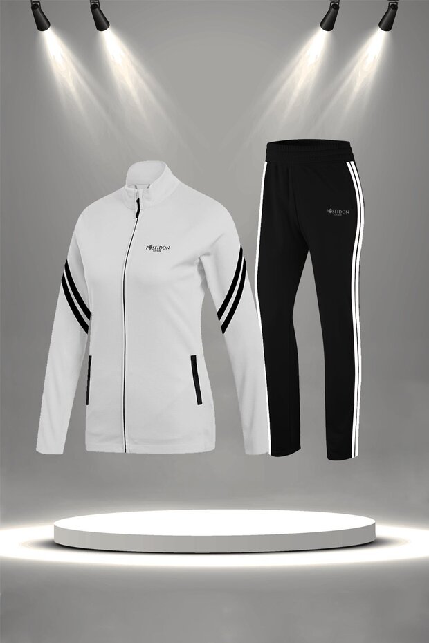Plus Size Women's White New Supra Combed Cotton Breathable Custom Stylish Tracksuit Set (4Xl-10Xl)
