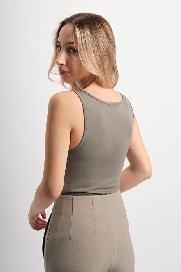 Slim Fit U Yaka Basic Atlet - 4