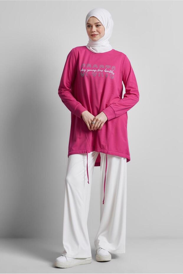 BASKILI EŞOFMAN TUNİK 44765 - 1