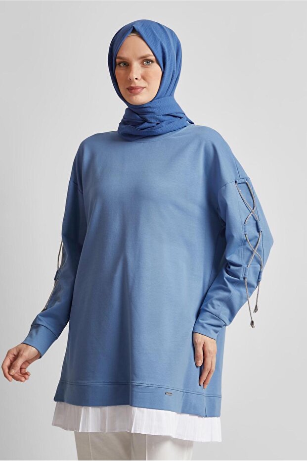 BAĞCIK DETAYLI EŞOFMAN TUNİK 44561 - 1