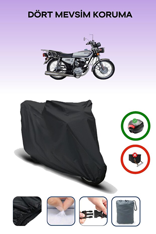Black Kuba Cheetah 150R Motorcycle Tarpaulin Rear Bag Compatible