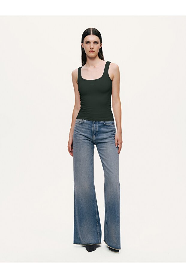 Baskı Detaylı Crop Top - 1