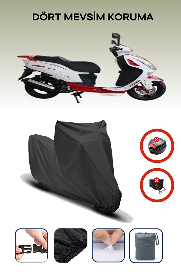 Black Arora Ar 150t-15 Compatible Motorcycle Tarpaulin Rear Bag Uncompatible