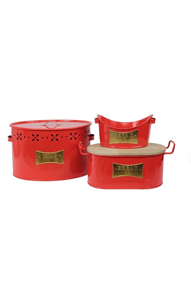 3 Piece Multi-Purpose Kitchen Storage Dowry Set - 3