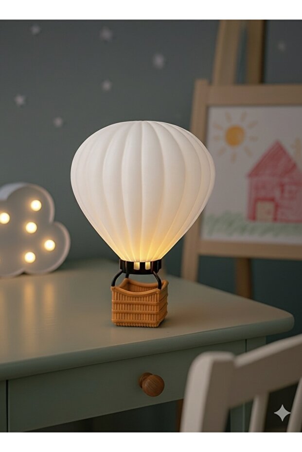 Dekoratif Sıcak Hava Balonu Masa-Gece Lambası / Sıcak ve Huzurlu Atmosfer/ Lambader / Plastik - 3