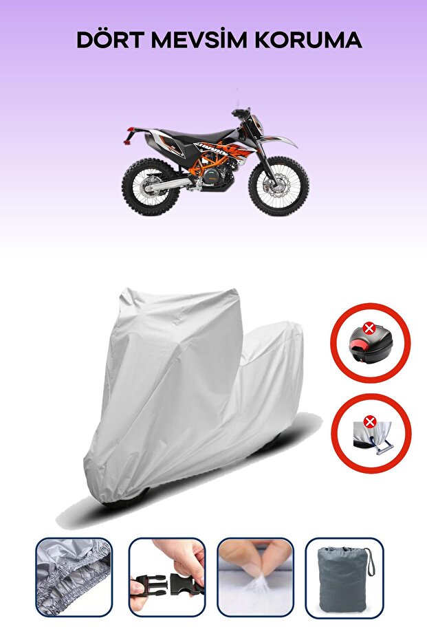 حقيبة خلفية للدراجة النارية باللون الرمادي غير متوافقة مع KTM 690 Enduro R