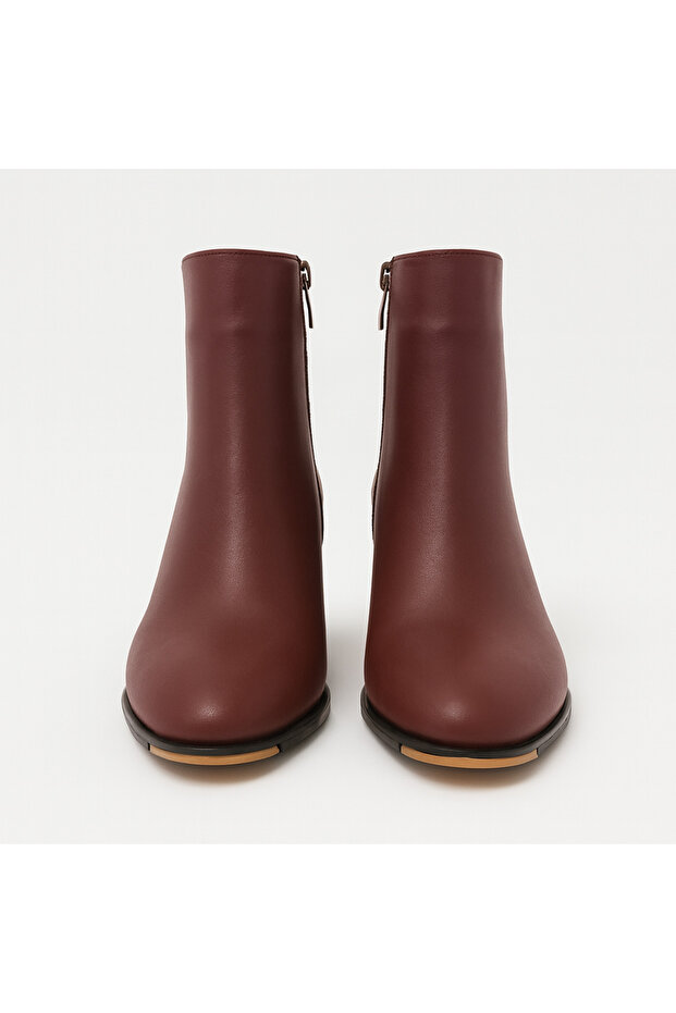 Kadın Bordo Vicky Topuklu Deri Bot 6,5cm BYNDRSL2406 - 5